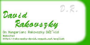david rakovszky business card
